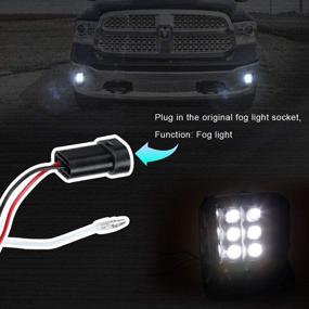 img 2 attached to 🚘 Пара черных LED противотуманных фар с DRL для Dodge Ram 1500 2013-2018 - Прозрачные линзы прожекторов, Дневные ходовые огни.