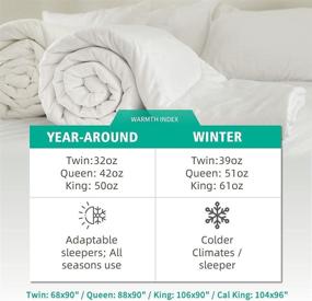 img 2 attached to APSMILE Feather Down Comforter Duvet Queen Size - Organic Cotton, All Seasons, 750 Fill-Power, 42oz Medium Warmth Hotel Comforter - 90x90 Ivory White