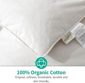 img 3 attached to APSMILE Feather Down Comforter Duvet Queen Size - Organic Cotton, All Seasons, 750 Fill-Power, 42oz Medium Warmth Hotel Comforter - 90x90 Ivory White