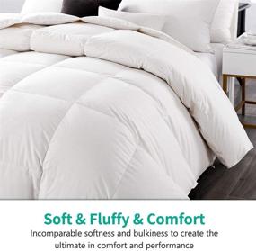 img 1 attached to APSMILE Feather Down Comforter Duvet Queen Size - Organic Cotton, All Seasons, 750 Fill-Power, 42oz Medium Warmth Hotel Comforter - 90x90 Ivory White