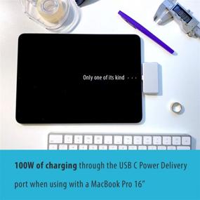 img 3 attached to 💻 CharJenPro USB C Hub: Enhanced Connectivity for iPad Pro, iPad Air 4, iPad Mini 6, MacBook Pro/Air - 100W USB C Power, HDMI 4K, USB 3.0, 3.5mm Headphone Jack