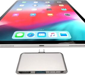 img 4 attached to 💻 CharJenPro USB C Hub: Enhanced Connectivity for iPad Pro, iPad Air 4, iPad Mini 6, MacBook Pro/Air - 100W USB C Power, HDMI 4K, USB 3.0, 3.5mm Headphone Jack