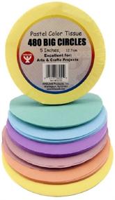 img 2 attached to Hygloss Products Tissue Paper Circles - Ideal for Art &amp; Craft, DIY Projects, Classroom Activities - Pre-Cut, 5 Inches - Assorted Pastel Colors - 480 Pieces (HYG88255)