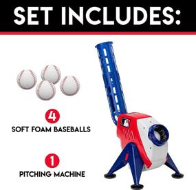 img 3 attached to ⚾ Franklin Sports Kids Pitching Machine - Perfect Plastic Baseball Pitching Trainer for Kids Batting Practice - MLB Power Pitcher with Adjustable Speeds