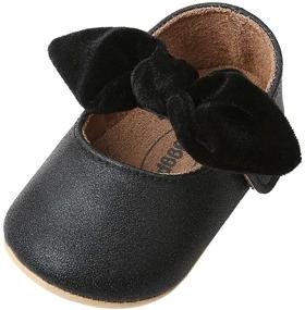 img 4 attached to 👑 Myppgg Baby Girls Sparkly Bowknot Princess Dress Crib Shoes - Non-Slip Mary Jane Flats for Toddler First Walkers