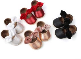 img 3 attached to 👑 Myppgg Baby Girls Sparkly Bowknot Princess Dress Crib Shoes - Non-Slip Mary Jane Flats for Toddler First Walkers