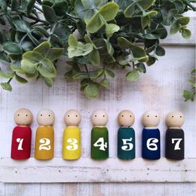 img 1 attached to 🎨 Assorted Sizes Wooden Peg Doll People - Set of 50 with 5 Shapes, Unfinished Bodies - Ideal for Arts, Crafts, and Decor - BESTTOYHOME