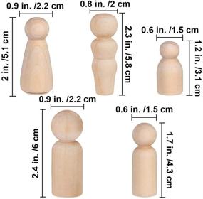 img 3 attached to 🎨 Assorted Sizes Wooden Peg Doll People - Set of 50 with 5 Shapes, Unfinished Bodies - Ideal for Arts, Crafts, and Decor - BESTTOYHOME