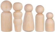 🎨 assorted sizes wooden peg doll people - set of 50 with 5 shapes, unfinished bodies - ideal for arts, crafts, and decor - besttoyhome logo