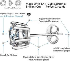 img 1 attached to Sterling Zirconia Earrings Hypoallergenic Delicate