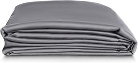 img 1 attached to 🛏️ GnO Cool Bamboo Weighted Blanket Duvet Cover - Full Size 48x72, 100% Organic Oeko-Tex Certified Bamboo Fabric, Machine Washable & 12 Ties for Secure Fastening, Dark Gray