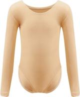 🩰 dancina long sleeve ballet gymnastics leotard - comfy cotton, front lined │ kids ages 2-10 logo