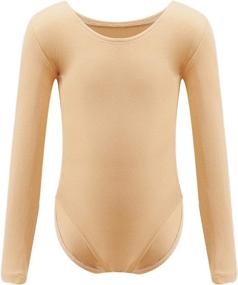 img 4 attached to 🩰 Dancina Long Sleeve Ballet Gymnastics Leotard - Comfy Cotton, Front Lined │ Kids Ages 2-10