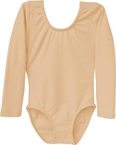 img 3 attached to 🩰 Dancina Long Sleeve Ballet Gymnastics Leotard - Comfy Cotton, Front Lined │ Kids Ages 2-10