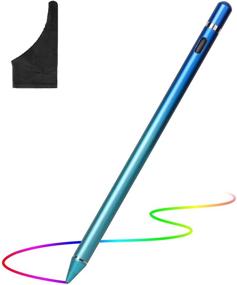 img 4 attached to 💙 Rechargeable Active Stylus Digital Pen: Fine Point Smart Pencil for Touch Screens, Compatible with Tablets - Gradient Blue