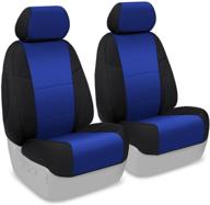 coverking custom fit front 50/50 bucket seat cover for select honda element models - neosupreme (blue with black sides) logo