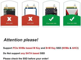 img 3 attached to 💻 Enhanced NVMe PCIe Adapter: M.2 NVMe to PCI-e x4/x8/x16 Expansion Card with Heat Sink for M Key NVMe SSD 2280/2260/2242/2230