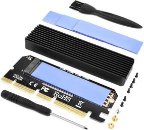 img 4 attached to 💻 Enhanced NVMe PCIe Adapter: M.2 NVMe to PCI-e x4/x8/x16 Expansion Card with Heat Sink for M Key NVMe SSD 2280/2260/2242/2230