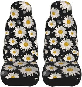 img 4 attached to 🚗 BLUBLU Car Front Seat Covers - 2 PCS Vehicle Seat Protectors, Car Mat Covers for Most Cars, Sedans, SUVs, Vans - Daisy Design