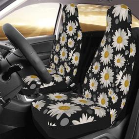 img 3 attached to 🚗 BLUBLU Car Front Seat Covers - 2 PCS Vehicle Seat Protectors, Car Mat Covers for Most Cars, Sedans, SUVs, Vans - Daisy Design