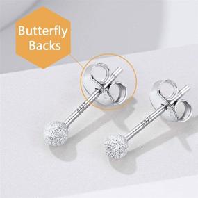 img 1 attached to 💎 Hypoallergenic 925 Sterling Silver Stud Earrings: Cartilage Earring Studs, Sensitive Ears, Gift Box Included