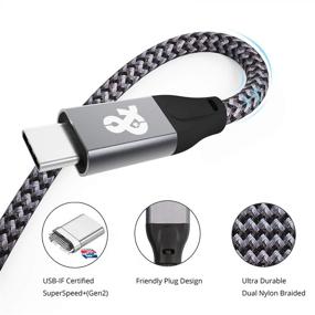 img 3 attached to 💻 Кабель ANDNOVA USB C к USB C 3.1 Gen 2 (100 Вт - 5A - 20 Гбит/с - 3.3 фута) - Высокоскоростное видео USB C, PD быстрая зарядка - Совместим с MacBook Air Pro SSD - 4k 60Гц 2k 165Гц 144Гц 120Гц Монитор дисплея