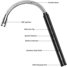 img 2 attached to RAYONNER Upgraded USB Lighter with LED Battery Display 🔥 & Flexible Neck – Ideal for Candle, Cooking, BBQs & Fireworks