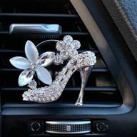 👠 bling car decor: sparkling high heel shoe air vent clip charm for women logo