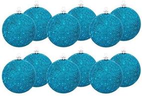 img 3 attached to Turquoise Glitter Ornaments Christmas Decorations