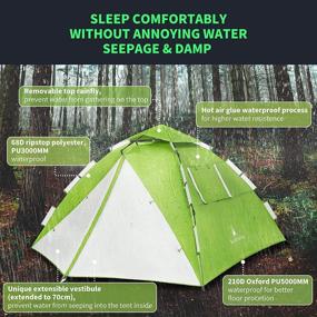 img 2 attached to 🏕️ AceHiking 4 Person Pop Up Tent - Family Camping, Instant Setup, Winter & Waterproof, Portable & Windproof for Camping, Hiking, Mountaineering