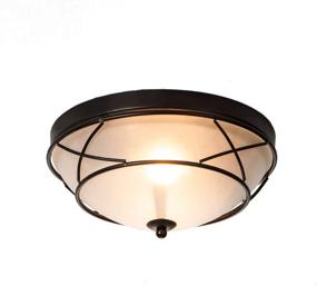 img 4 attached to Loclgpm Farmhouse Black Ceiling Light - Modern Glass Fixture for Any Space