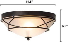 img 3 attached to Loclgpm Farmhouse Black Ceiling Light - Modern Glass Fixture for Any Space