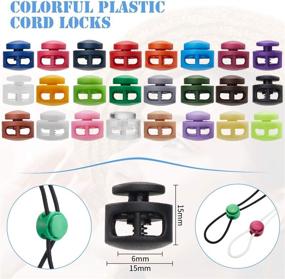 img 3 attached to 🌈 Colorful Double Hole Cord Locks: 120-pcs for Shoelaces, Backpacks, and Camping Supplies!