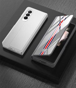 img 1 attached to 📱 SHIEID Galaxy Z Fold 3 5G Case: Leather Cover with Kickstand & 9H Tempered Glass, Compatible with Samsung Galaxy Z Fold 3 5G