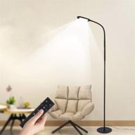 🌟 tomshine touch led floor lamp 1500lm: stepless dimming, remote control, 4 colors & gooseneck - ideal for living room, bedroom, office, reading логотип