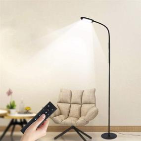 img 4 attached to 🌟 Tomshine Touch LED Floor Lamp 1500LM: Stepless Dimming, Remote Control, 4 Colors & Gooseneck - Ideal for Living Room, Bedroom, Office, Reading