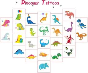 img 3 attached to 🦖 Jatidne Dinosaur Temporary Tattoos for Kids Boys Birthday Party - Pack of 24 Sheets, 300 Waterproof Dinosaur Tattoo Stickers - Great Children Party Favors and Dinosaur Party Supplies