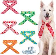 🌞 stay cool with scenereal dog cooling bandanas - 5 pack ice cool collar neck scarf set for summer logo