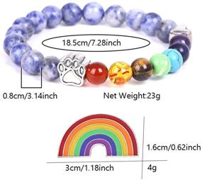 img 1 attached to 🌈 Rainbow Bridge Bracelet for Pet Memorial, 8MM Mixed Color Bead 7 Chakra Bracelet for Women and Men Grieving the Loss of Beloved Dogs and Cats, Pet Sympathy Gift – Remembrance Bracelet for Pets