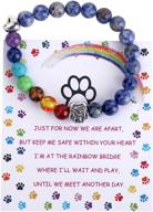 🌈 rainbow bridge bracelet for pet memorial, 8mm mixed color bead 7 chakra bracelet for women and men grieving the loss of beloved dogs and cats, pet sympathy gift – remembrance bracelet for pets logo