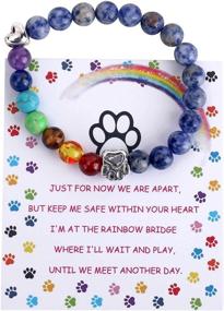 img 4 attached to 🌈 Rainbow Bridge Bracelet for Pet Memorial, 8MM Mixed Color Bead 7 Chakra Bracelet for Women and Men Grieving the Loss of Beloved Dogs and Cats, Pet Sympathy Gift – Remembrance Bracelet for Pets