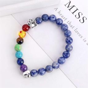 img 3 attached to 🌈 Rainbow Bridge Bracelet for Pet Memorial, 8MM Mixed Color Bead 7 Chakra Bracelet for Women and Men Grieving the Loss of Beloved Dogs and Cats, Pet Sympathy Gift – Remembrance Bracelet for Pets