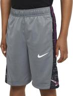 👟 active boys' clothing: nike dri fit printed shorts in purple logo
