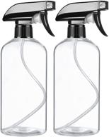 💦 refillable clear plastic spray bottles (2 pack, 16.9 oz) - adjustable black trigger sprayer for hair, cleaning solutions, gardening, and more logo