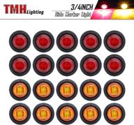 ⚡️ tmh 3/4 inch mount led clearance markers - set of 20 (10 amber + 10 red) - bullet marker lights, side marker lights, trailer marker lights logo