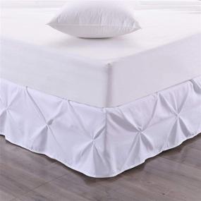 img 4 attached to 🛏️ Kotton Culture Pinch Pleated Split Corner Bed Skirt: 100% Egyptian Cotton, 600 Thread Count, 15" Drop - Luxurious Decorative, Easy to Wash, Wrinkle & Fade Resistant (King, White)