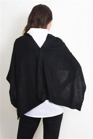 img 1 attached to 🧣 Simply Noelle Bordeaux Button Wrap Cape Shawl Scarf in Elegant Black: A Versatile Fashion Essential