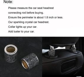 img 1 attached to 💎 JUSTTOP 4-Pack Car Seat Headrest Decoration Collars - Rhinestone Bling Crystal Diamond Car Interior Accessories Ring (Black)