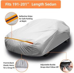 img 2 attached to UV Protection Car Cover for Sedan L (191&#34;-201&#34;), Ohuhu Universal Outdoor Auto Cover - Windproof, Dustproof, Scratch Resistant