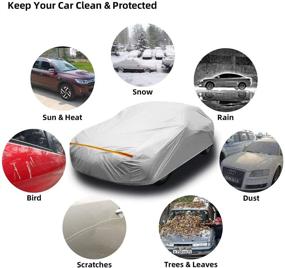 img 3 attached to UV Protection Car Cover for Sedan L (191&#34;-201&#34;), Ohuhu Universal Outdoor Auto Cover - Windproof, Dustproof, Scratch Resistant